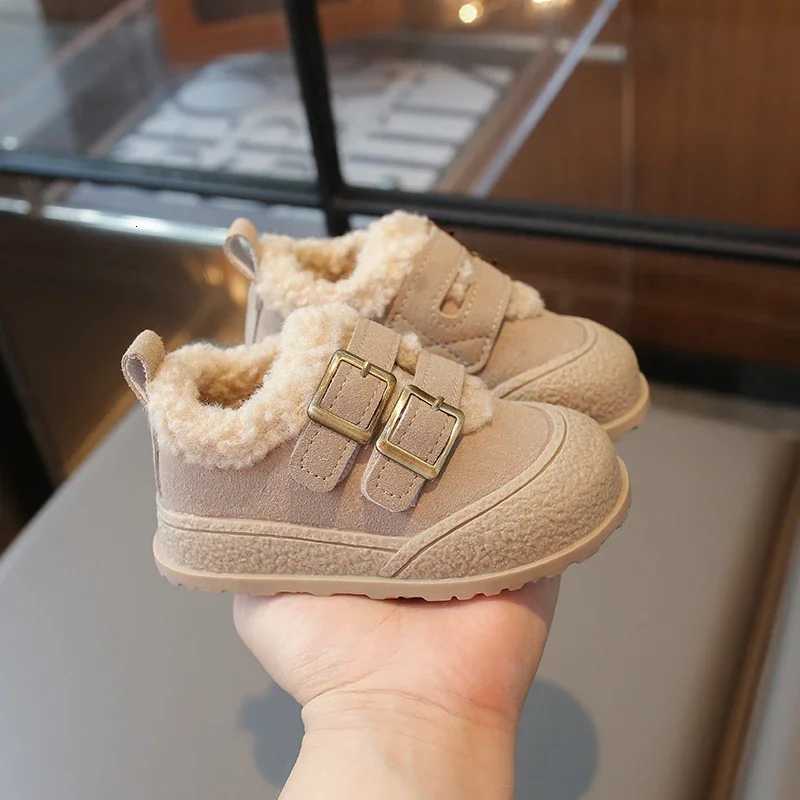 Childrens Padded Shoes 0-6 Years Old Khaki Thickened Warm Boys Girls Walking Shoes Beige Soft Non-slip Kids Baby Cotton BootsW251121
