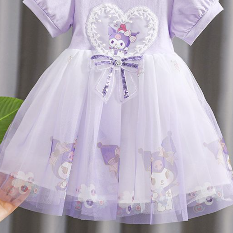 DISNEY Kids designer clothes baby summer mesh dress children's cartoon Crayon Shin-chan skirt Korean version of princess dress mesh dress