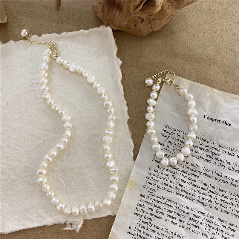 A genuine natural Baroque freshwater pearl necklace suitable as a gift for girls AA 5-6mm 8-9mm pearl necklace 241025