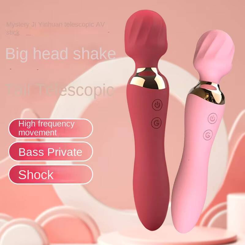 New Female AV Stick Vibrator Dildo with Charging Heating Features Double Shock Massage Stick Adult Sex Supplies