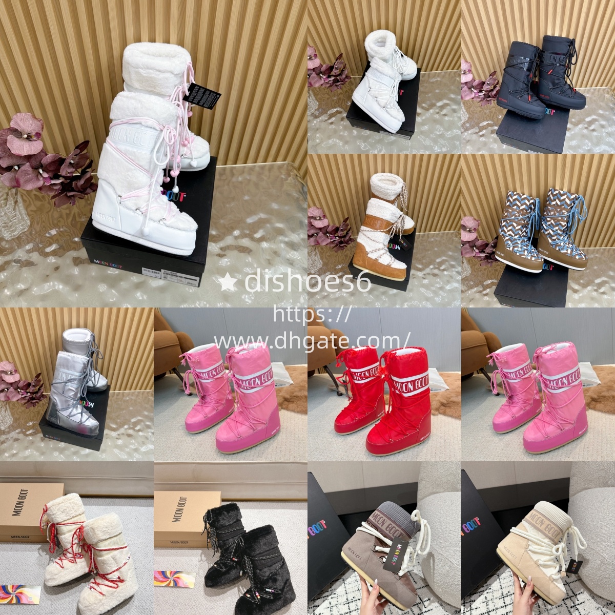 Black Womens Designer moonboots Furry designer womens Luxury Mini ankle Boots Fur booties Winter Fluffy snow Combat boots Outdoor Platform hiking shoes35-44