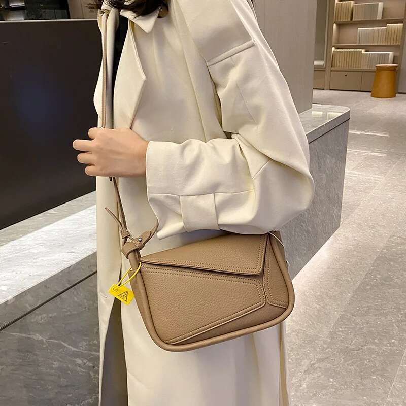 New Designer For Women Fashion Tote Bag Hand Messenger Square Handbag Ladies Cute Crossbody Purses Side Leathe Bags