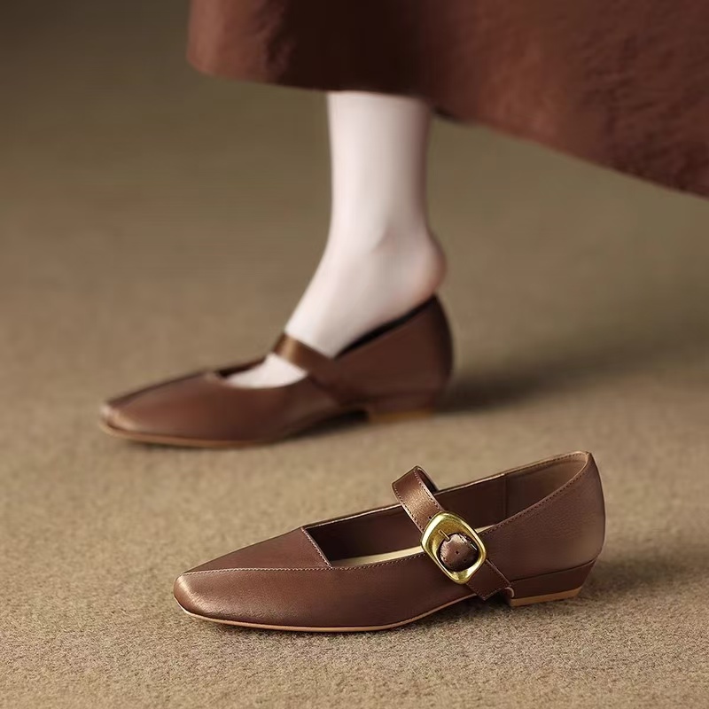 Spring New Autumn Leather Fashion Square Toe for Mary Jane Shoes atos Mujer Women New Pumps fea7