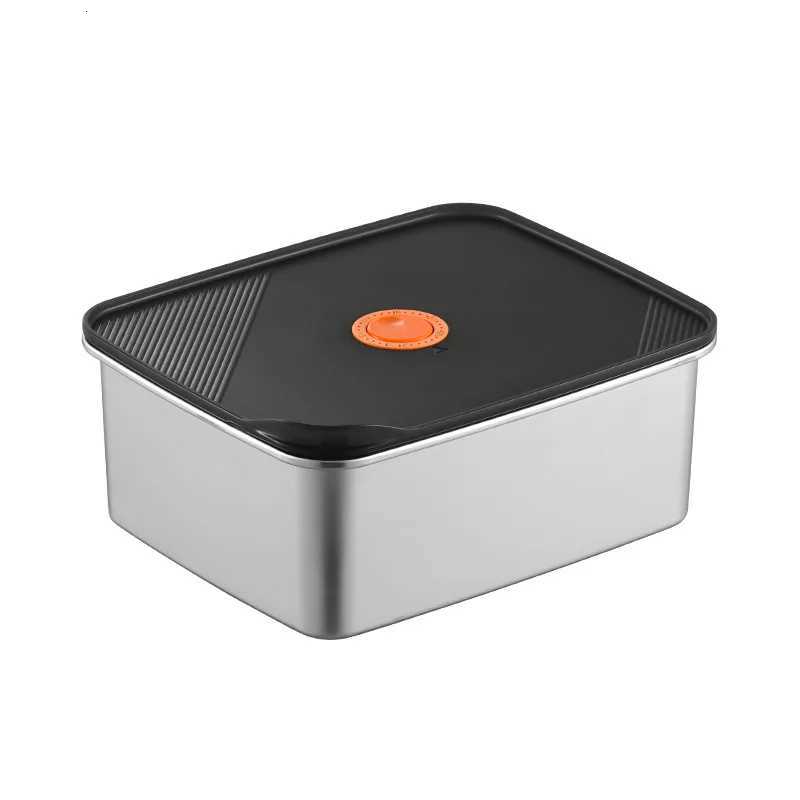 1PC 304 Stainless Steel Crisper Sealed Lunch Box with Lid Refrigerator Storage Box Fresh-keeping Box Picnic Bento Food ContainerM251121