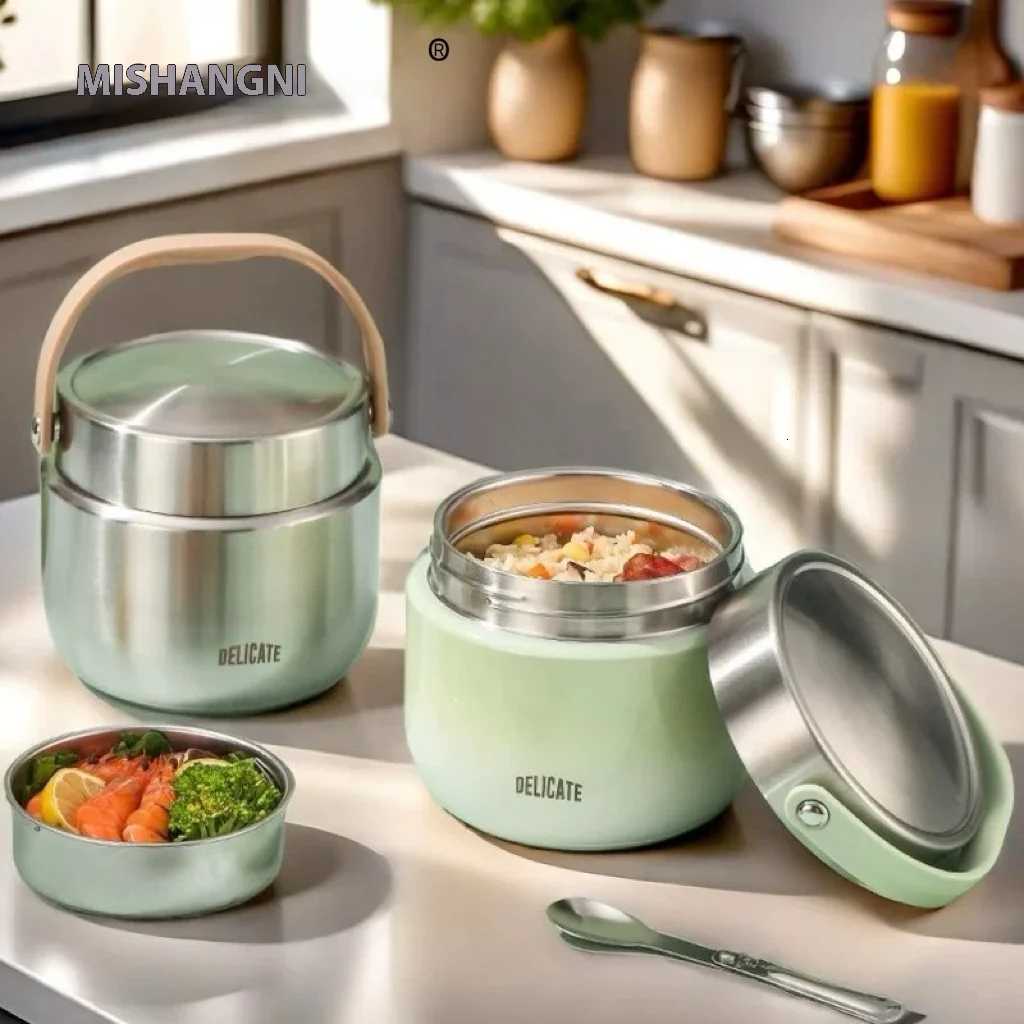 Portable Bento box304 Stainless Steel Vacuum Pot Double-layer Insulated Lunch Box Insulated Lunch Bucket Office Worker Bento BoxM251121