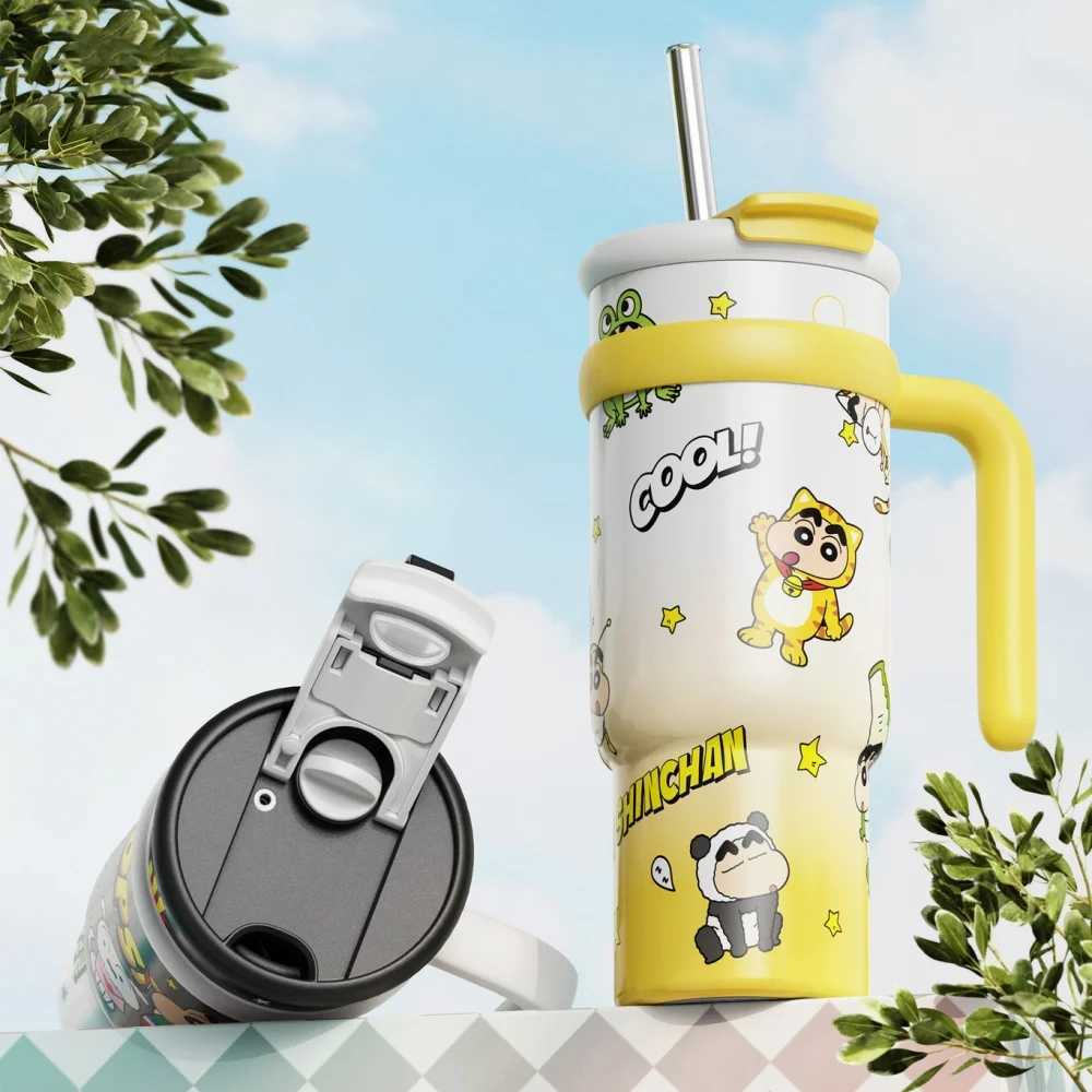 Anime Crayon Shin-Chan Stainless Steel Thermal Mug Adorable 900Ml Large Capacity Cartoon Insulated Cup Girls Gifts Water Bottle L251121T49I W260226