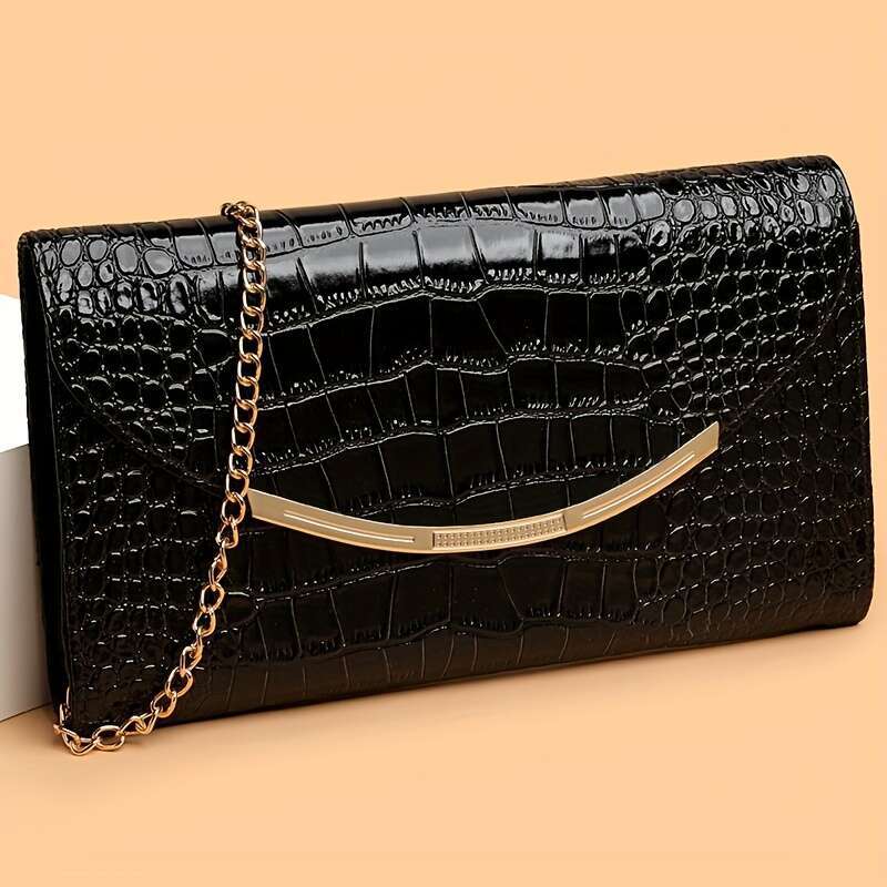 Perfect Lily Women S Magnetic Closure Alligator Texture Handbag With Detachable Crossbody Shoulder Strap Purse Bright Wine Weddings Commuting Elegant 