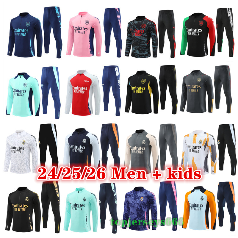 2025 2026 soccer tracksuit Arsen training suit Men and kids Madrids 24 25 26 football tracksuit kits Survetement Foot chandal futbol tuta