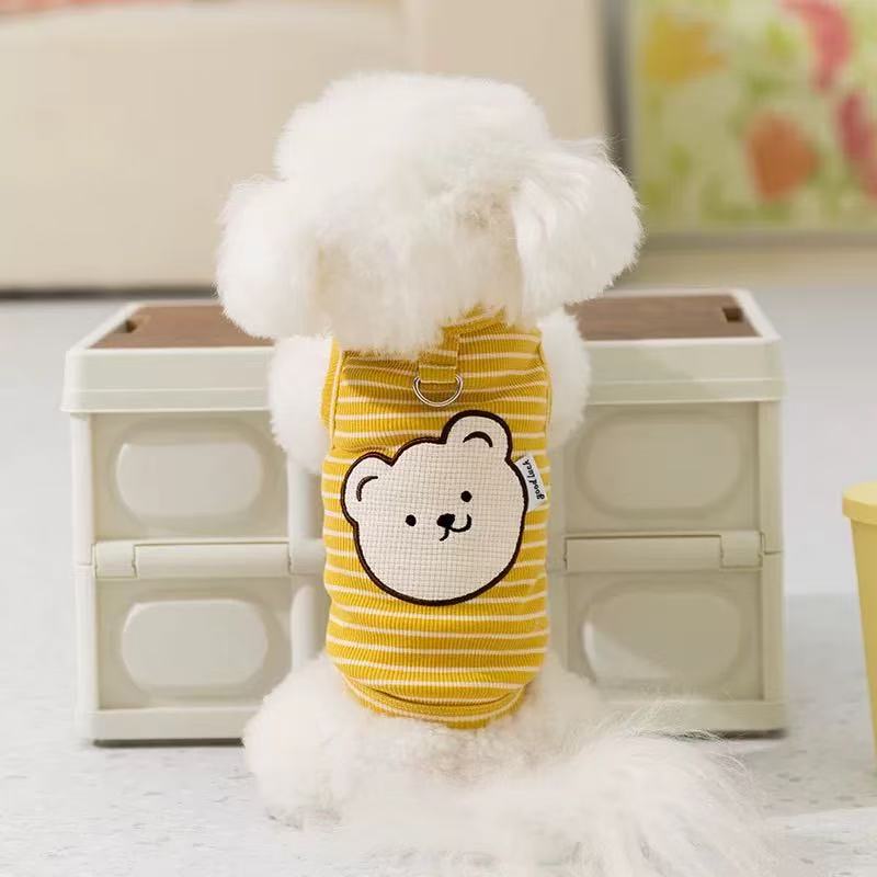 T0030Spring and summer thin dog clothes Teddy Bichon cartoon vest for small and medium dogs Pomeranian pets 2025 new