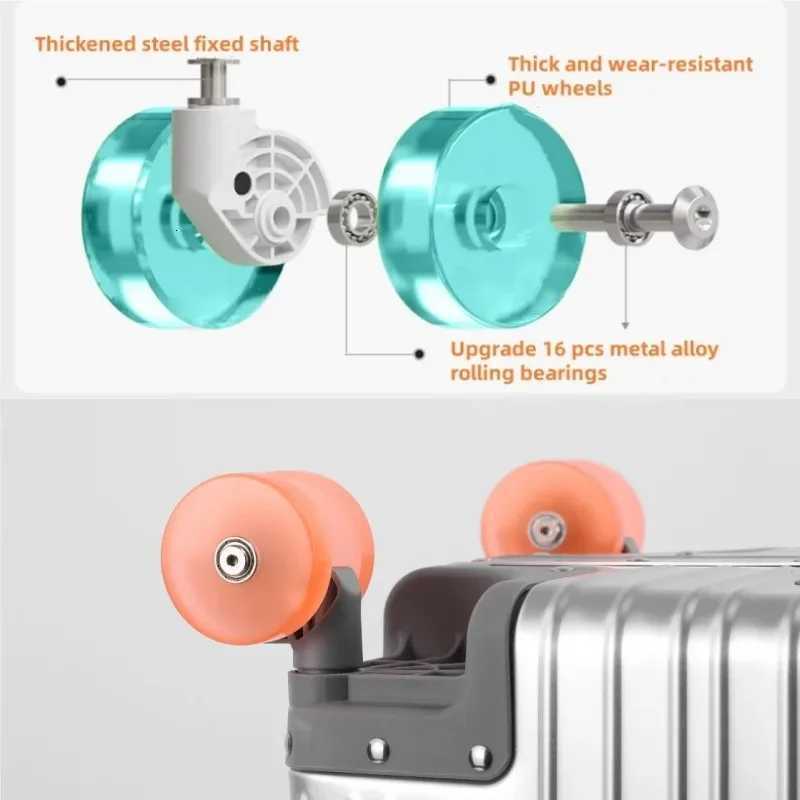 All Aluminum-magnesium Alloy Suitcase with Spinner Wheel TSA Lock Leather Handle 20inch Boarding Travel Case Bag Rolling Luggage K251120