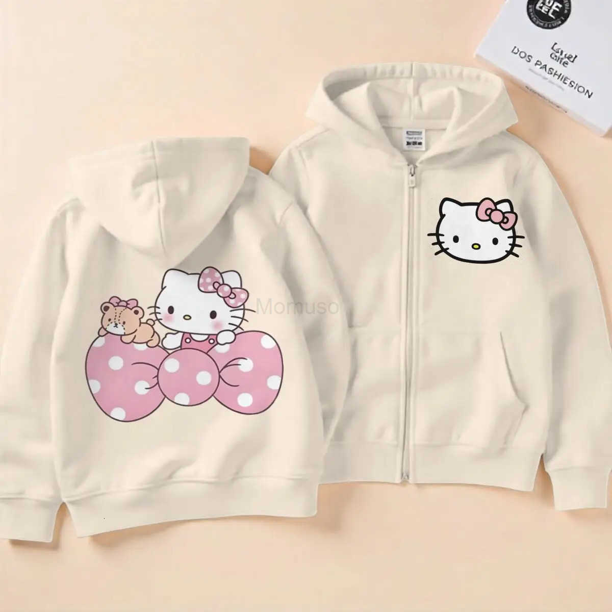 Sanrio Kids Zipper Hoodie Kawaii Hello Kitty Cartoon Anime Boys Girls Sweatshirt Cute Kitty Harajuku Fashion Zipper Style Hoodies Coat H251121