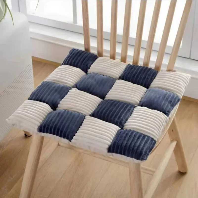 Corduroy Cushion Office Chair Cushion Plaid Thickened Student Dining Chair Cushion Bedroom Bay Window Tatami Sofa Floor Cushion C251121