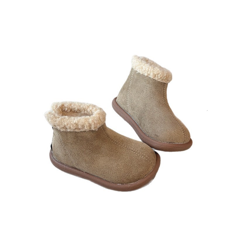 Winter luminous shoes, new wool lined fashionable trendy shoes, short boots, warm woolen cotton shoes, casual children's shoes