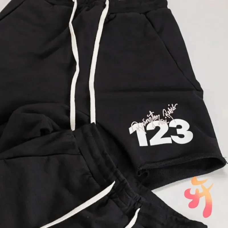Black signature letter 123 round neck cotton long Slved Pullover Hiphop Strt oversized RRR sports shirt for men X250421