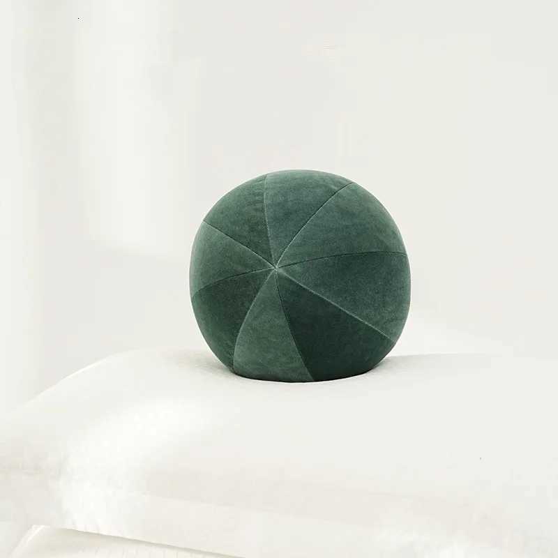 Green Velvet s Luxury Cushion Round Cushions Plain Color Decorative For Sofa Bedding Home Decorate C251121