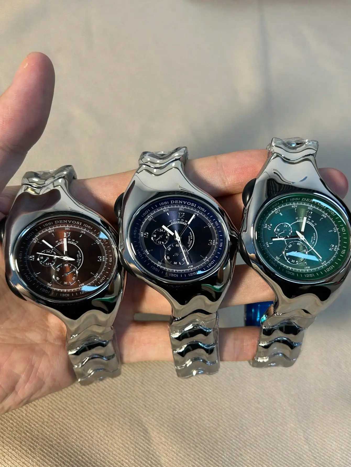 1pc mens irregular y2k non mechanical watch twisted retro fashion quartz watch J251119