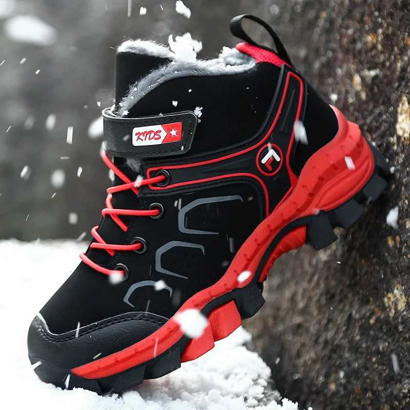 Winter Childrens Snow Boots Plush Warm Pu Leather Soft Kids Cotton Shoes Outdoor Non-slip Luxury Boys Cotton Boots Size 30-39W251121