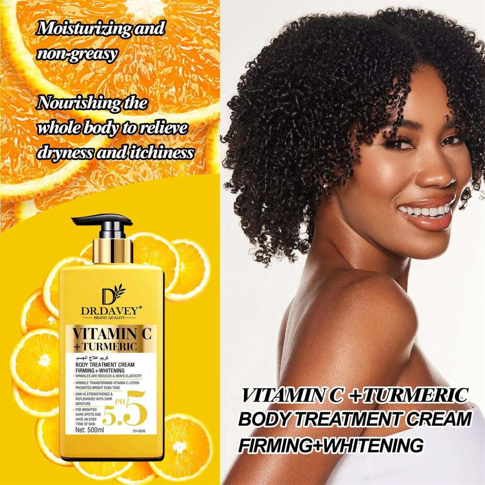 Vitamin C Natural Turmeric Brightening Body Lotion, Reduce Blemish, Acne, Smooth , Glowing & Cream, For All Skin Types