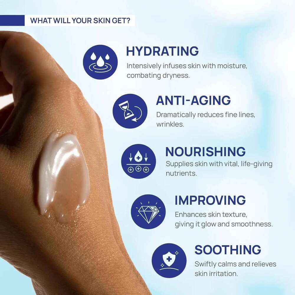 Retinol with Hyaluronic Acid, Day-Night Anti-Aging Moisturizer Collagen Cream for Face Reduces Wrinkles, Dryness