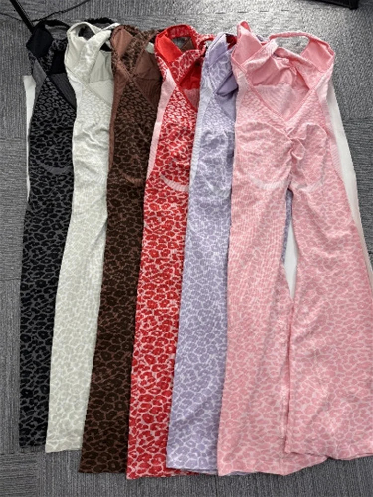 Pad One-Piece Jumpsuit Yoga Set Flared Pants Casual Scrunch Workout Pants Trendy Fitness Legging Active Wear XP10 251114