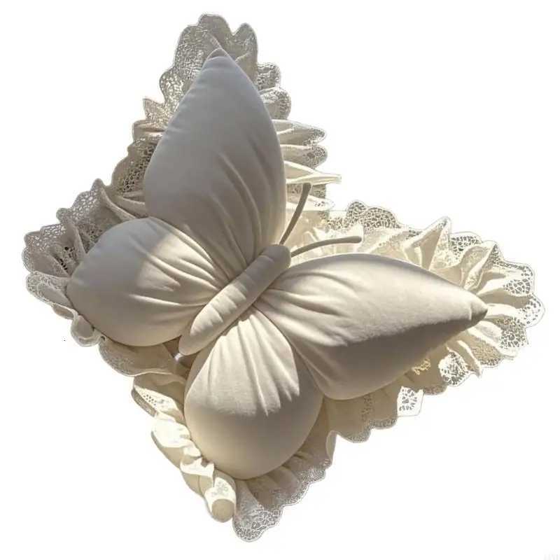 Florals Embroidered Butterfly Backrest Soft PP Cotton Filled Accent for Living Room Bedroom Use C251121