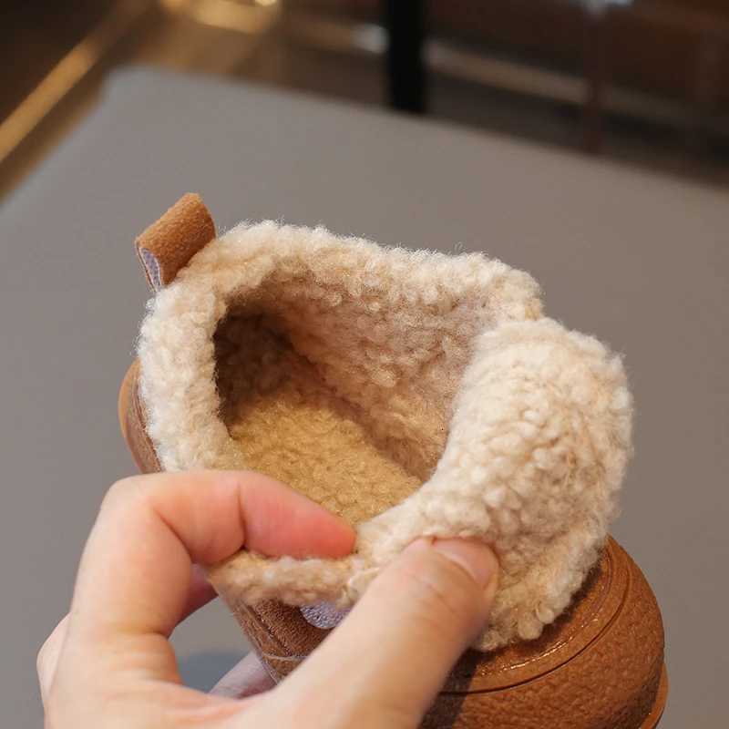 Childrens Padded Shoes 0-6 Years Old Khaki Thickened Warm Boys Girls Walking Shoes Beige Soft Non-slip Kids Baby Cotton BootsW251121