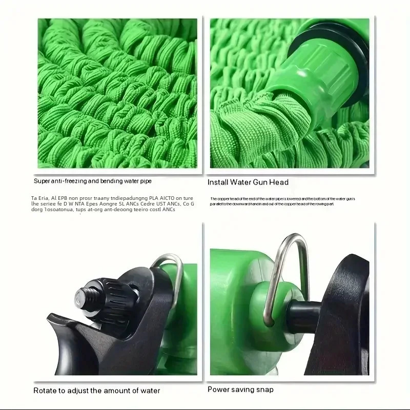 Water gun 7 water spray function household expandable magic hose high-pressure car wash hose garden water hose 250420