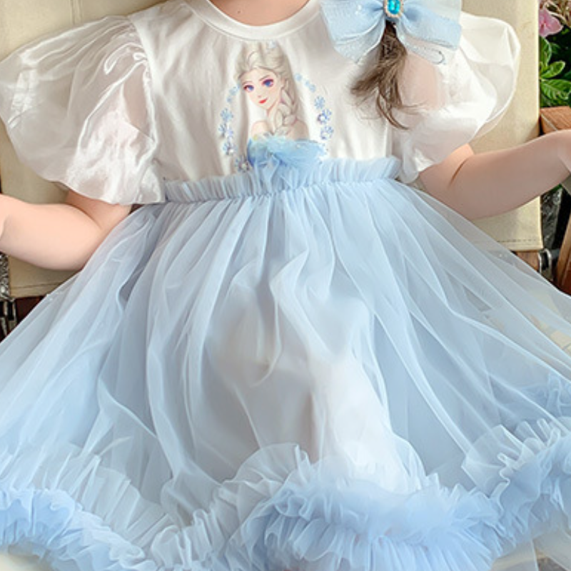 DISNEY kids designer clothes baby designer clothes Frozen Elsa princess Baby summer dress girl summer outfit children dress.