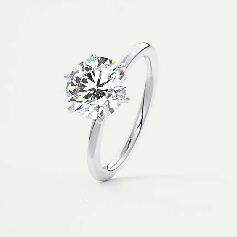 IU 0.5ct-2ct Solitaire Original Sier D Color Moissanite Engagement Wedding Ring Band for Women Jewelry Certificate