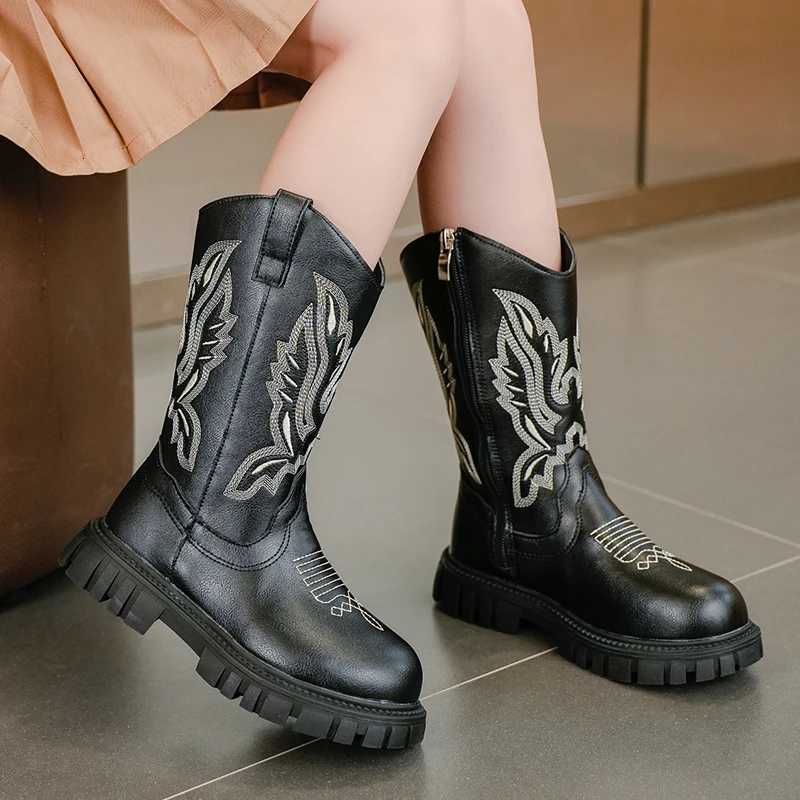 Autumn/Winter New Girls Elegant Thick Soled Comfortable Knight Boots Fashionable Round Headed Princess Midsole Childrens BootsW251121