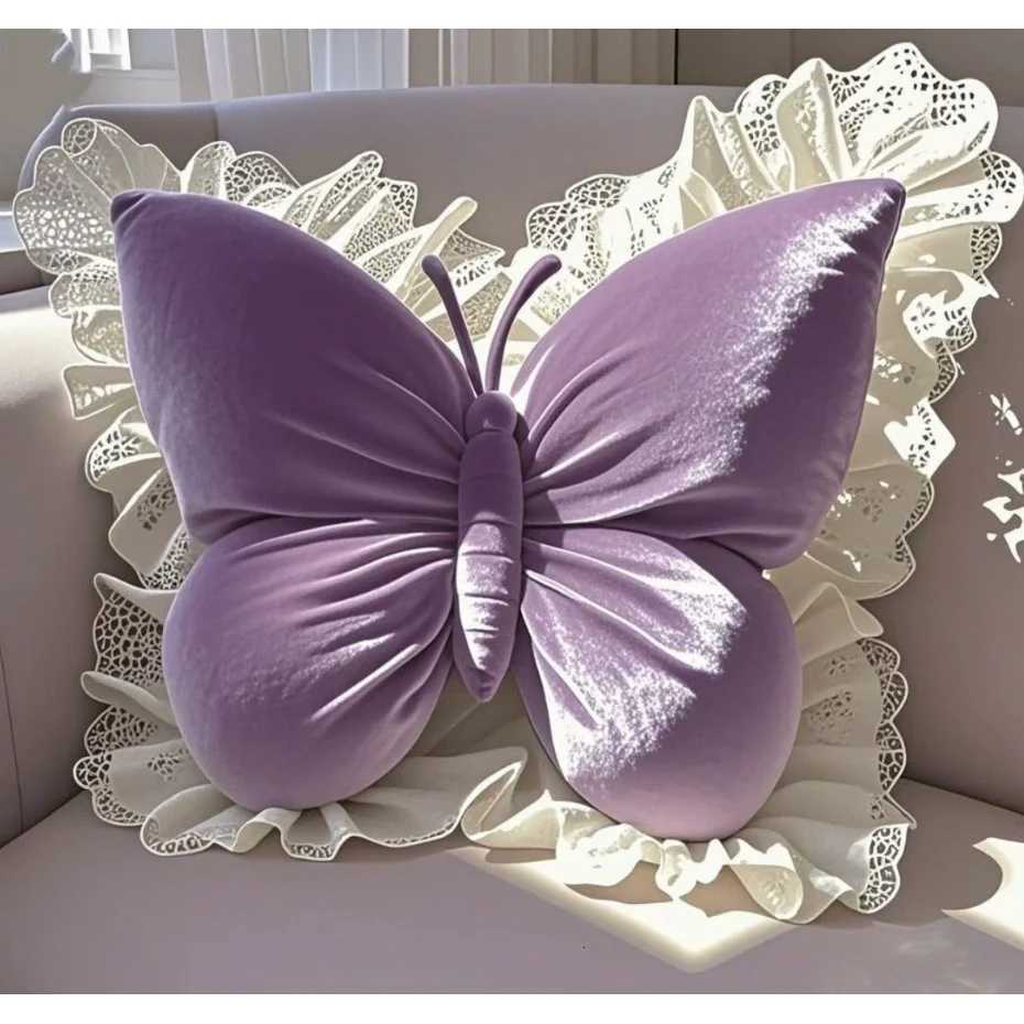 Butterfly Seat and Back Cushion Pad Home Decor Bed Chair Cushions Pads Support Velvet Sofa Couch Throw s Fluffy C251121