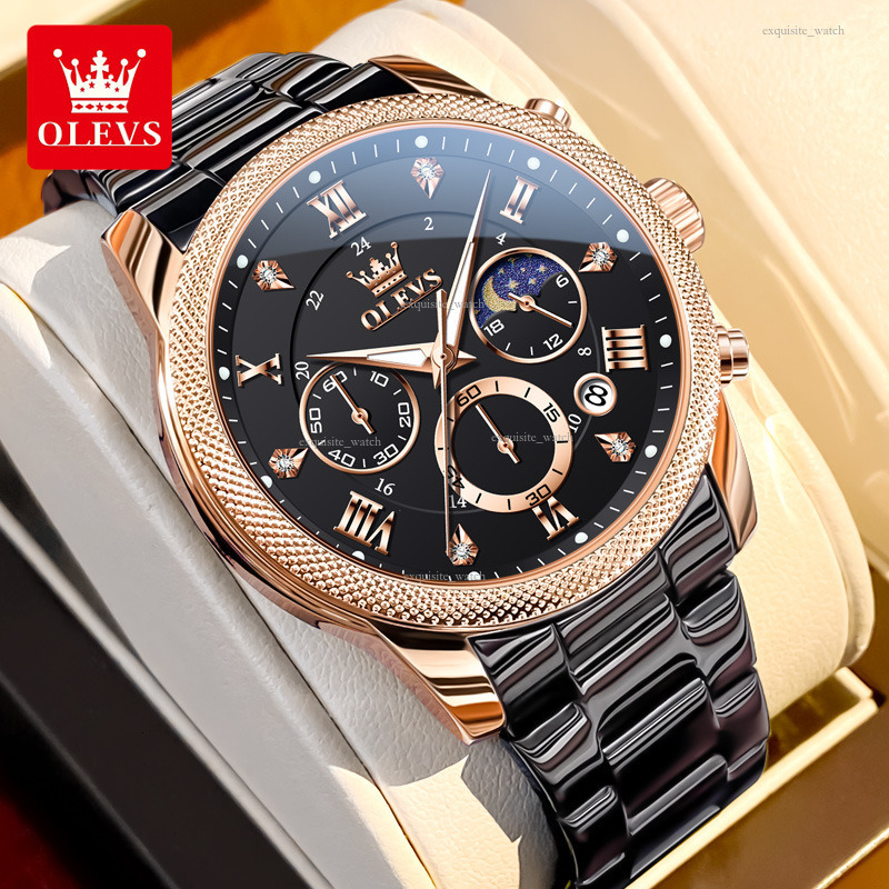 OLEVS Designer Brand Men's Watches Multi-functional Sports Chronographs Luminous And Calendar Men's Watches Luxury Watches Free Delivery And