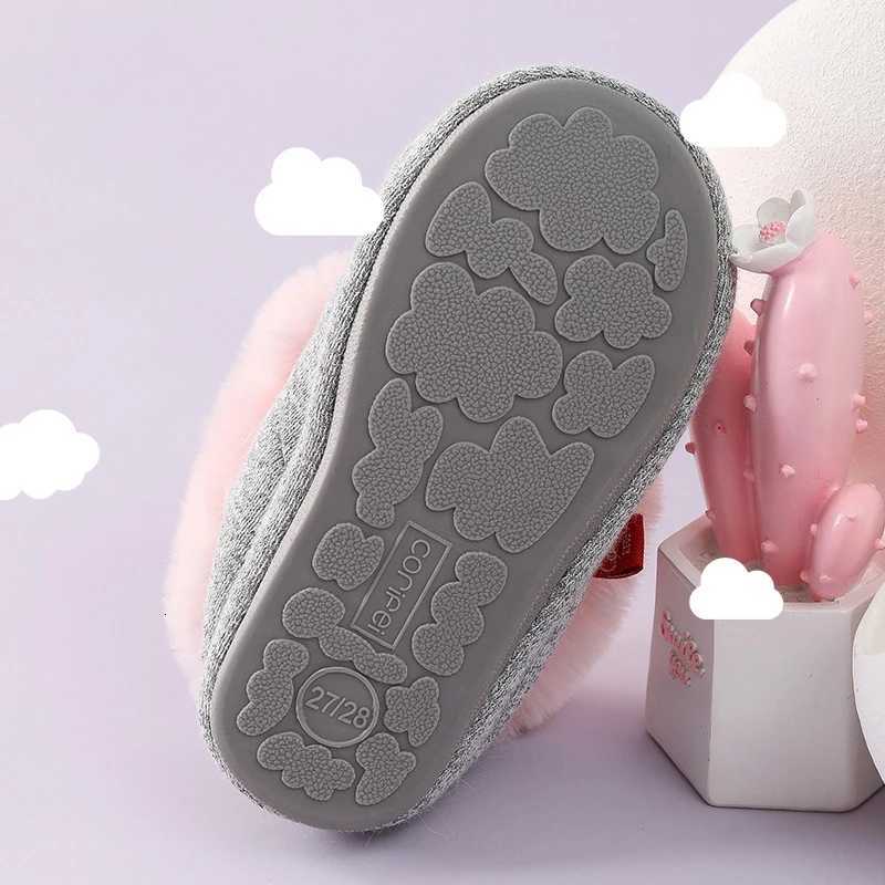 Evshine Children Winter Warm Plush Cotton Shoes Lovely Animals Fur Fuzzy Home Slippers Indoor Anti-slip Comfortable Furry SlidesW251121