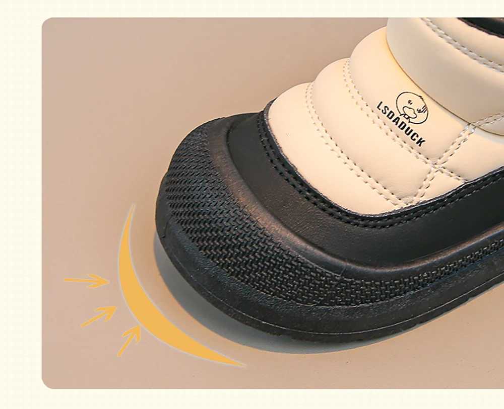 NO GLUE Winter Plush Snow Boots For Children Thick Warm Boys Girls Cotton Shoes Waterproof Kids Winter Boots Velvet ShoeW251121