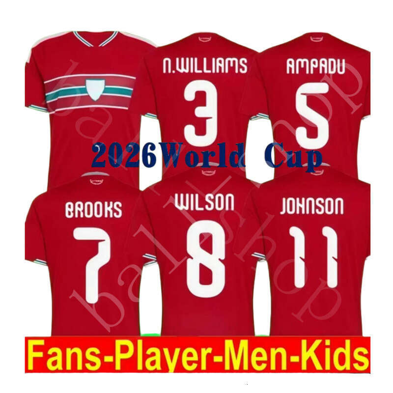 2026 World Cup Wales Football Team Jersey, James Bale, Boys' And Children's Sizes, Home And Away Fan/player Welsh Football Jersey, Johnson Williams S-4XL