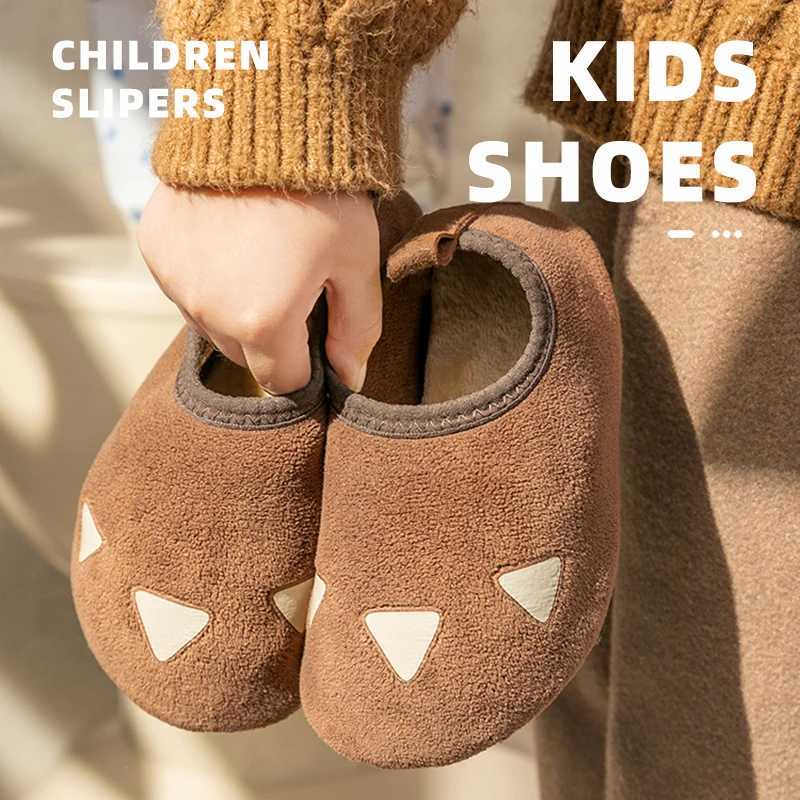 Children Indoor Shoes With Soft Soles Kids Anti Slip And Breathable Plush Floor Shoes Boys And Girls Winter Cotton ShoesW251121