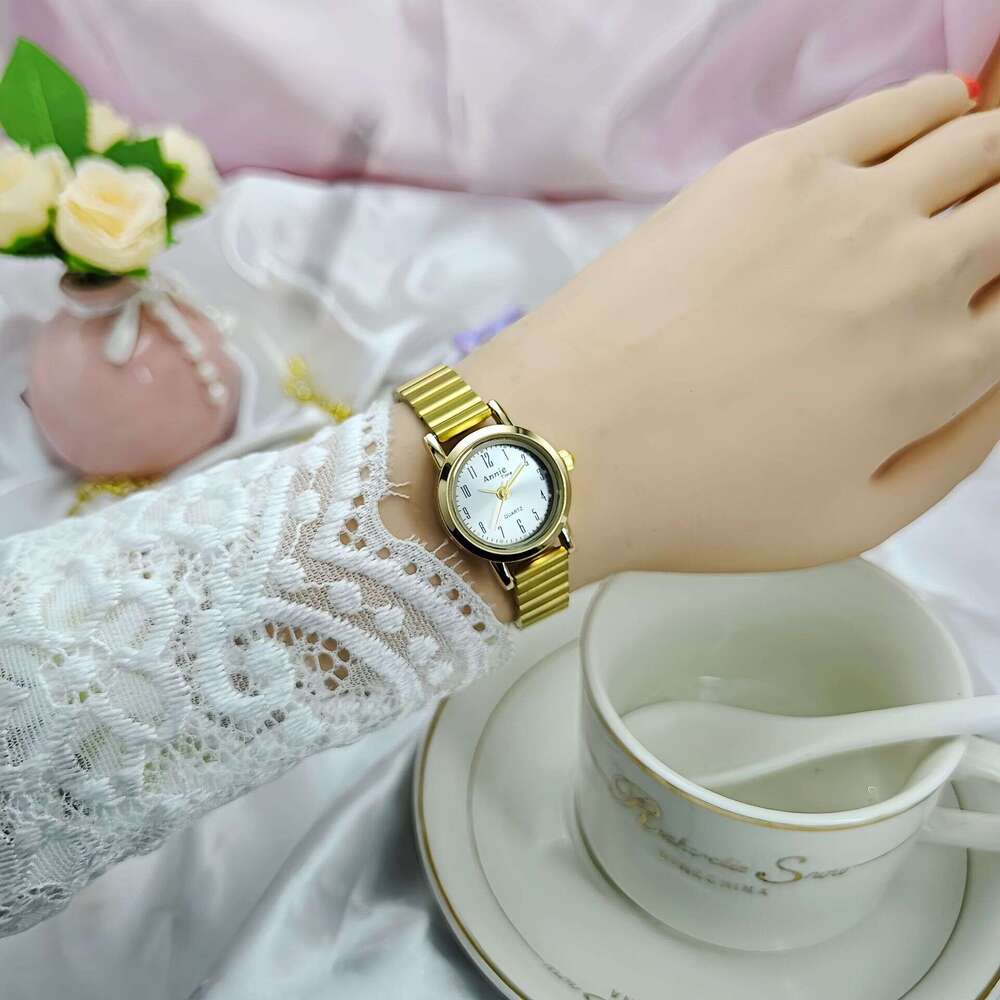 Cross-Border Hot New Fashion Women's Female Steel Band Ins Style High-End Round Bamboo Quartz Watch