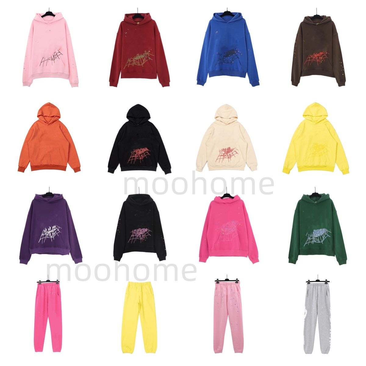 Men's Hoodies Sweatshirts Men's Clothing fashion trend Apparel hip-hop foam Letter spider web pentagram designer hoodie men hoodie women hoodie