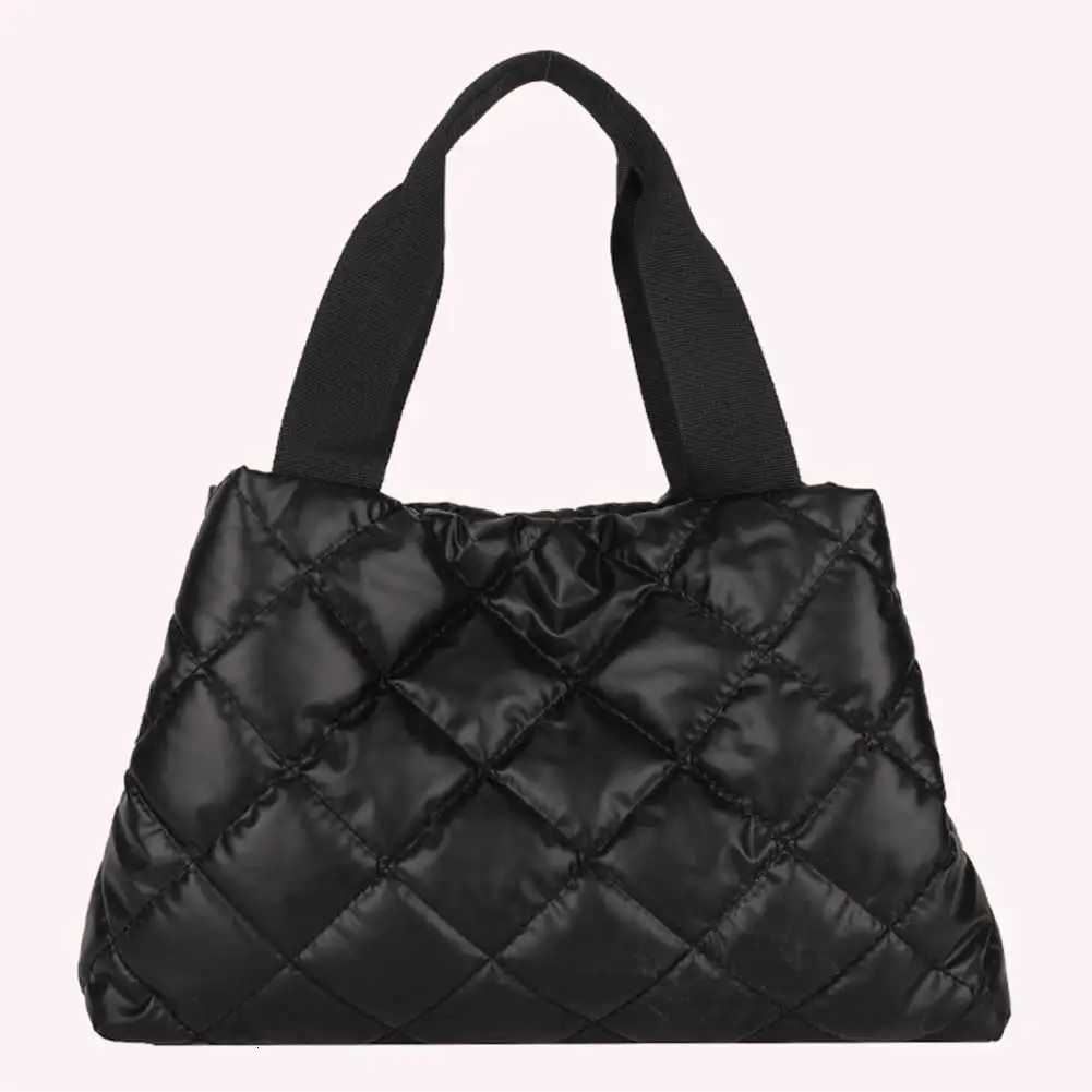 Wen Quilted Hobo Handbag Large Capacity Top-handle Bag Soft Solid Color Portable Cott Girls Winter Bag Y251121