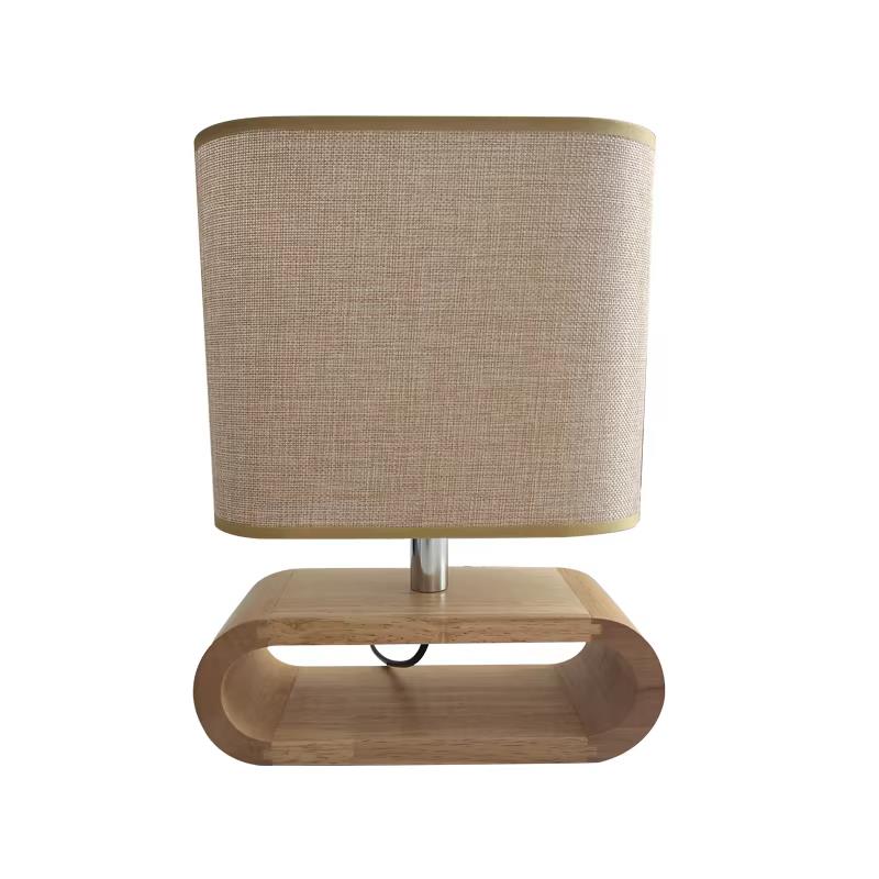 Nordic wood base table lamp cloth lampshade table lights for living room bedroom bedside desk lamp reading lights fixture E27