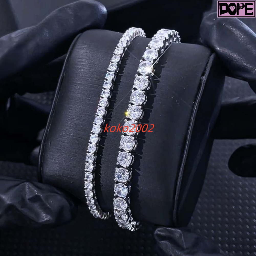 Pass Diamond Tester Moissanite Bracelet Iced Out VVS Diamond Silver 925 Moissanite Tennis Bracelet
