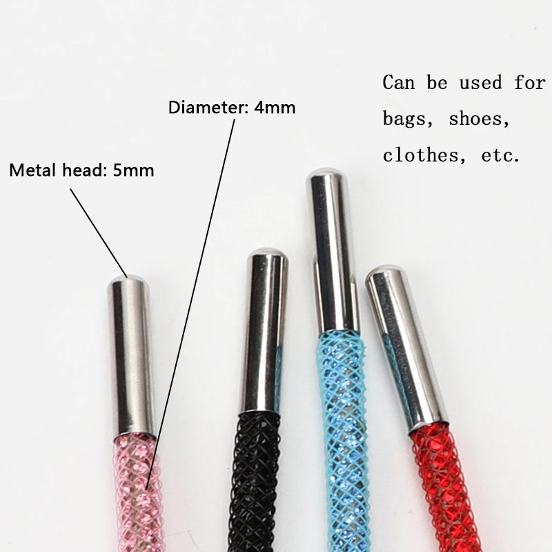 Crystal Rhinestone Diamond Shoelaces Colorful Shiny Shoe Laces Sneakers Shoelace Clothes Bags Belt Accessories Round 4mm 1PCS 251121