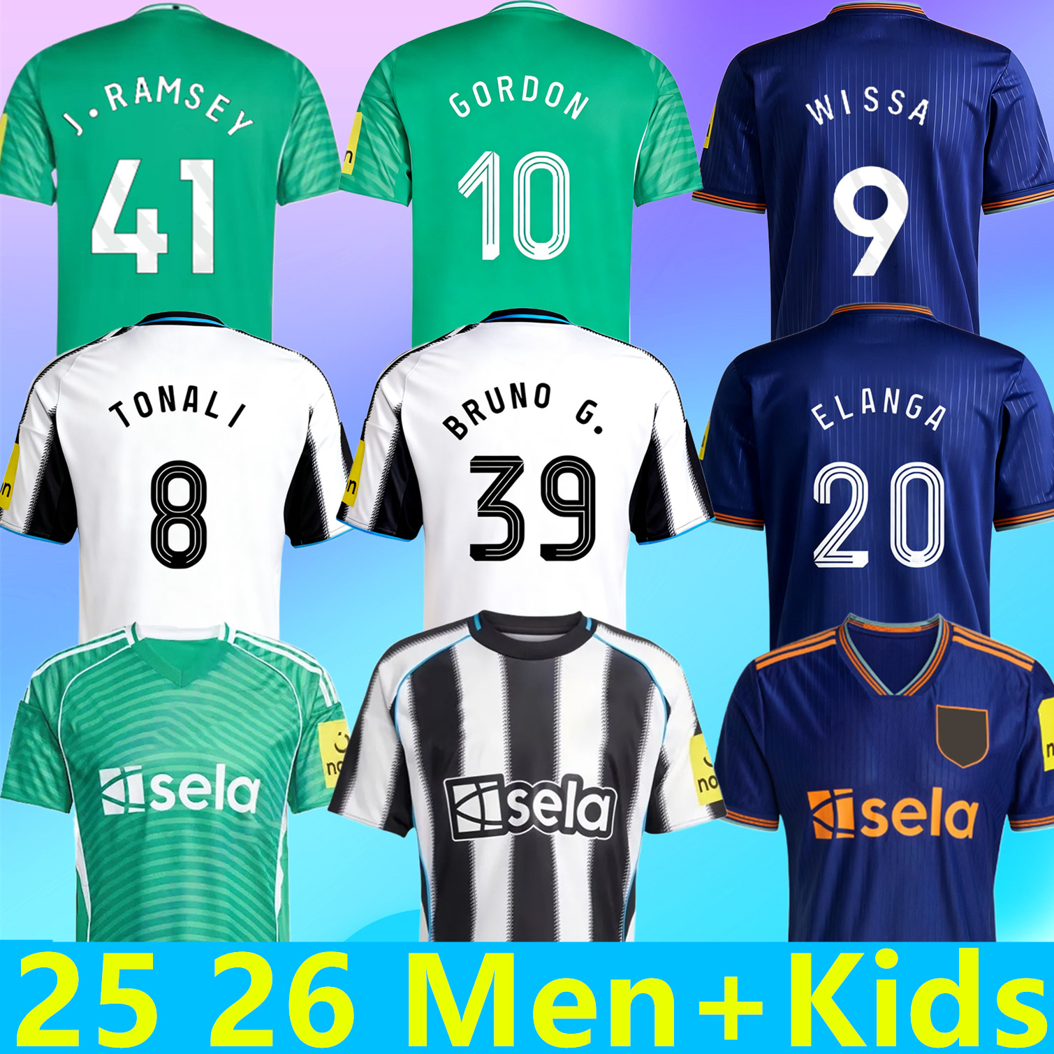 newcastled united 2025 2026 Soccer Jerseys NUFC BRUNOG Elanga Gordon Botman Joelinton Tonali ISAK WOLTEMADE ELANGA Livramento Willock Krafth football shirt mens