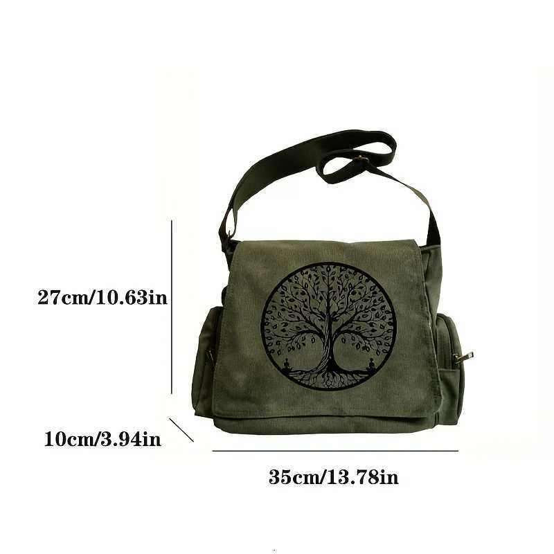 Large Capacity Shoulder Bag Elegant Tree Of Life Retro Tote Crossbody Shoulder Bag Messenger Bag Tutorial Bag Daily ShoppingT251121