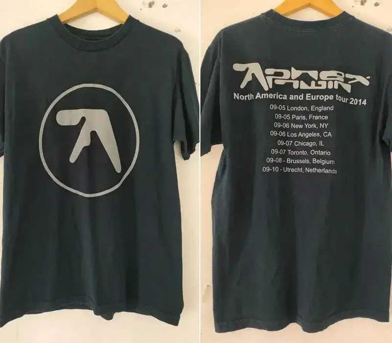 Aphex Twin 90s Tour 2014 double-sided black short sleeved unisex T-shirt X250421