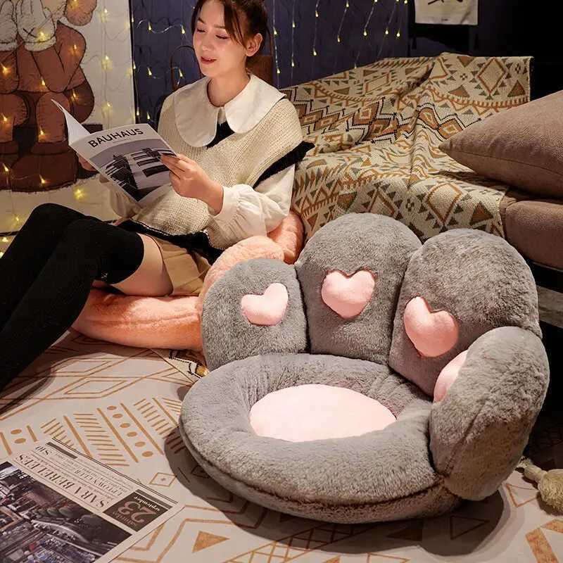 Large Cat Paw Plush Cushion Creative Cute Stuffed Decorative Bear Paw Plush Soft Office Chair Back Cushion Gifts C251121