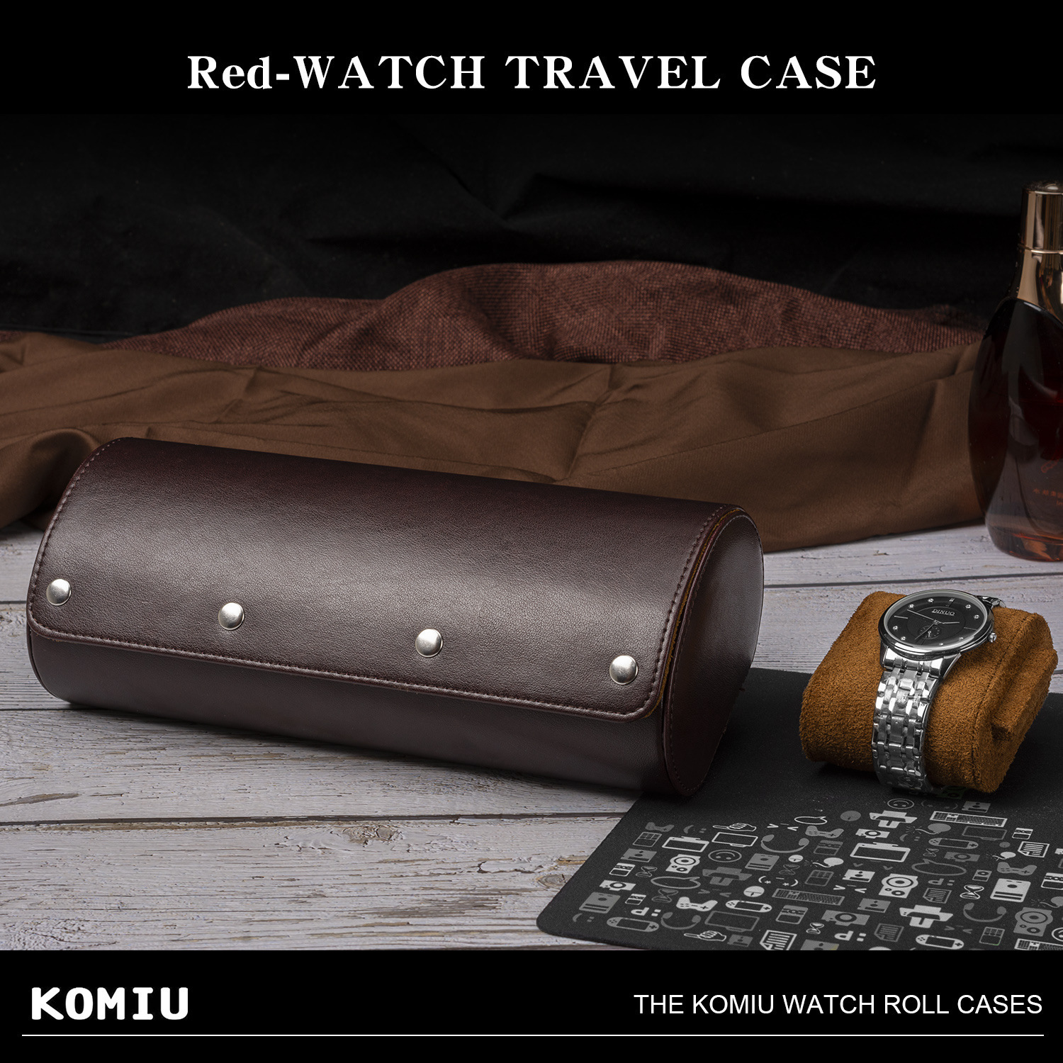 Watch Travel Case 3/6 Slot Watch Roll Travel Case Organizer Display - PU Leather Watch Case - Watch Organizer for Men Women 240613