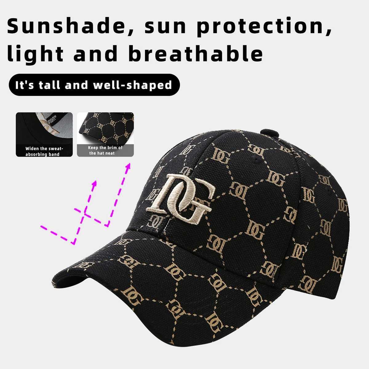 The New Korean Version of the Printed Letter Embroidered Cap Mens Trend All-Match Big Head Baseball Cap Women Show a Small FaceT251121