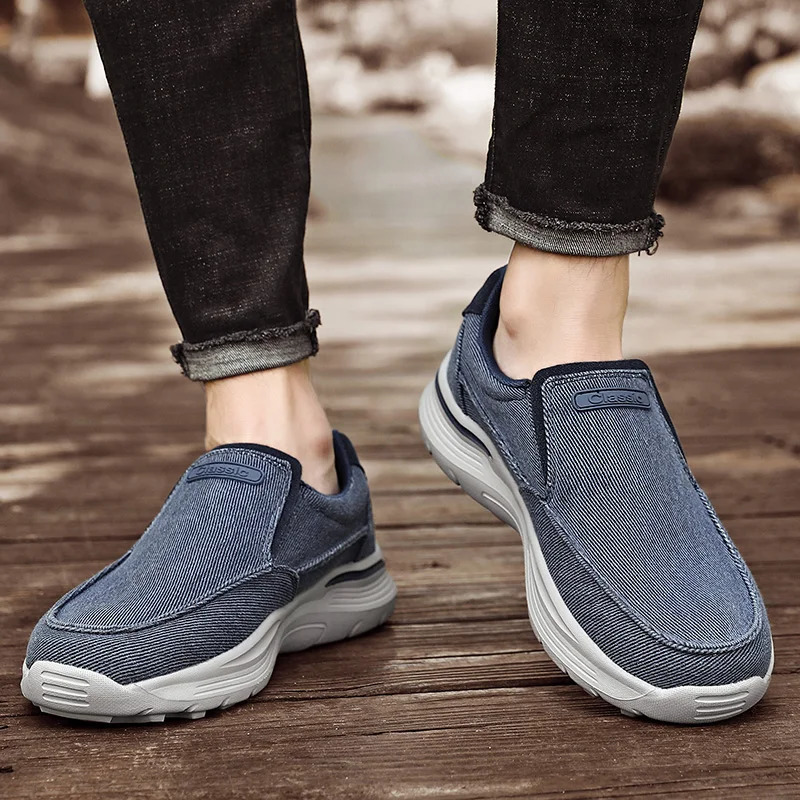 Mens Shoes Comfortable Canvas Breathable Loafers Walking Sports Trendy Casual 251121