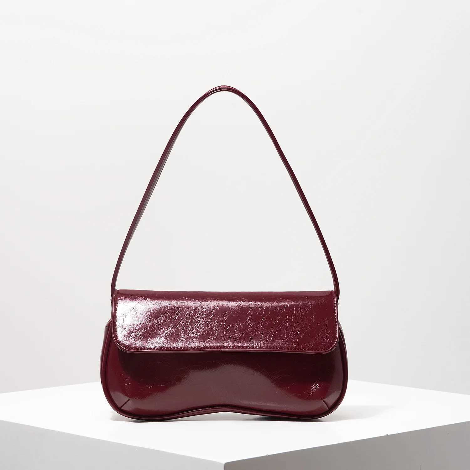 Premium Style faux leather shoulder bag womens smallest handbag womens work bag elegant womens bag Burgundy walletXJ250421